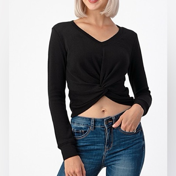 NWT Black Cropped Top - MEDIUM - Picture 1 of 1